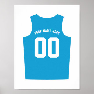 Poster Uniforme Basketball Personnaliser Bleu clai