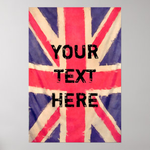 Poster UNION JACK FLAG + votre texte