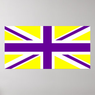 Poster Union Jack jaune pourpre