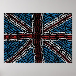 Poster Union Jack of Paperclips