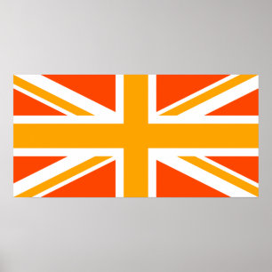 Poster Union Jack orange