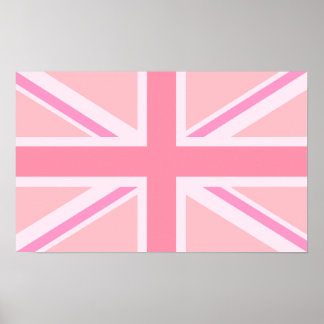 Poster Union Jack rose/Drapeau