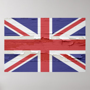 Poster Union Jack Weathered Paint