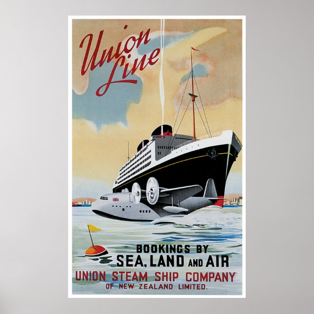 Poster Union Line Steamship Ocean Liner (Devant)