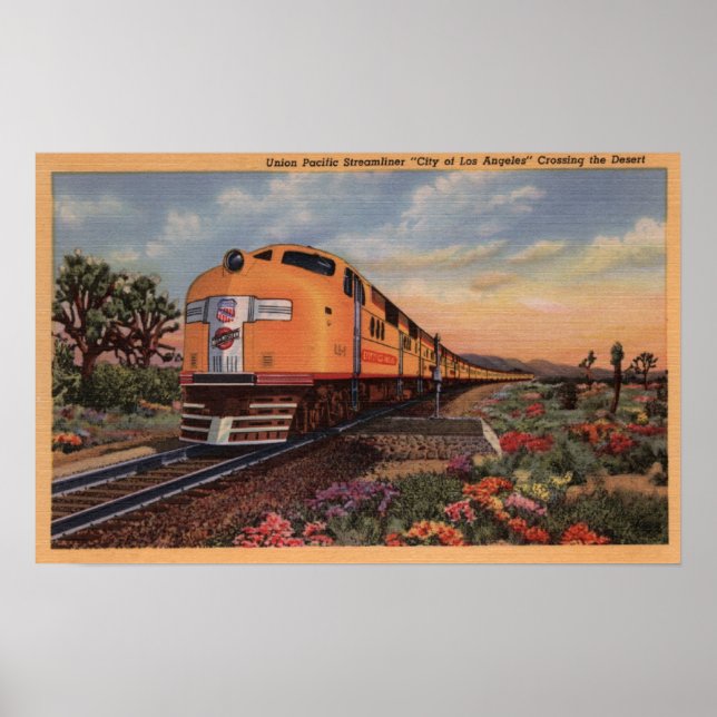 Poster Union Pacific Railroad "Ville de Los Angeles" (Devant)