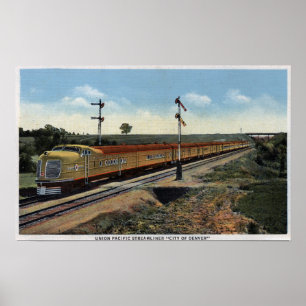 Poster Union Pacific Streamliner "Ville de Denver"