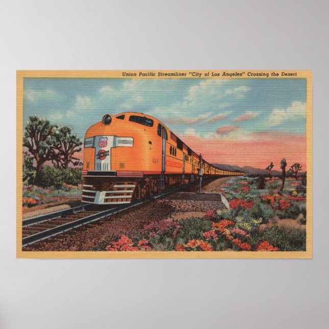 Poster Union Pacific Train, Ville de L.A. (Devant)