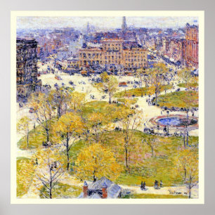 Poster Union Square au printemps par Frederick Childe Has