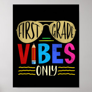 Poster Unique Baby Boys 1st Grade Vibes Back to School
