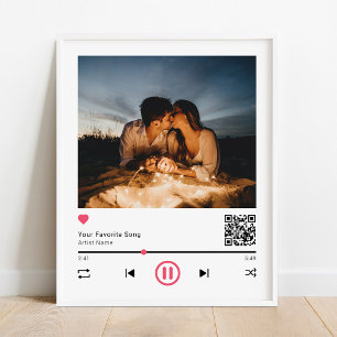 Poster Unique Couple Personnalisé QR Code N'Importe Quell