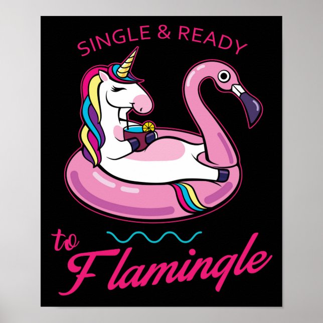 Poster Unique et prêt à se mélanger ou flamingle (Devant)