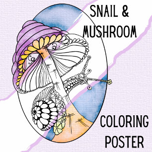 Poster unique pour adultes - Escargot et champigno