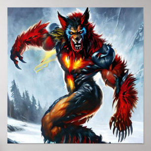 Poster Unique Werewolf Cyborg, Art numérique pour télécha