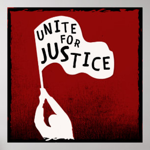 Poster Unite for Justice ! Bannière Slogan