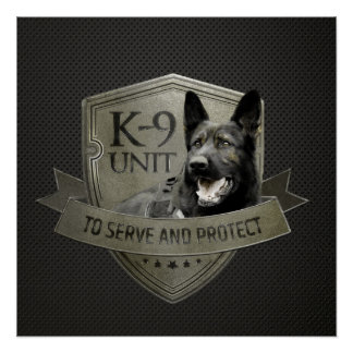 Poster Unité K-9 - Unité de police - Berger allemand