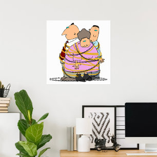 Poster Unité symbolique humoristique enchaînée ensemble