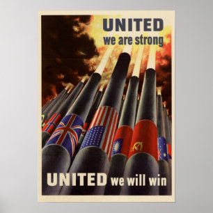 Poster United we Are Strong United We Will Win