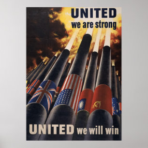 Poster United We Are Strong United We Will Win