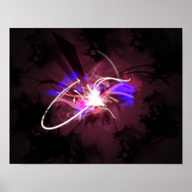 Poster Univers Art Abstrait, Explosion, Big Bang (Devant)