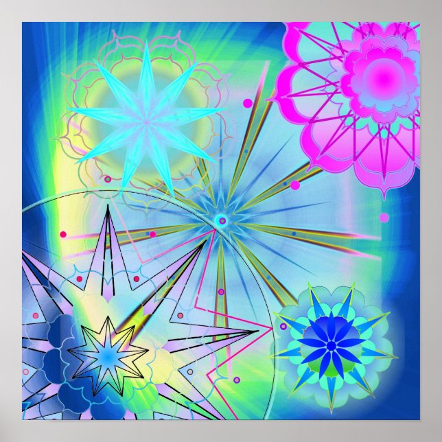 Poster Univers bleu (Devant)