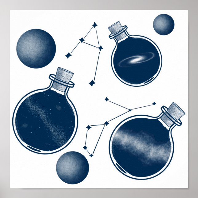 Poster Univers dans une bouteille (Devant)