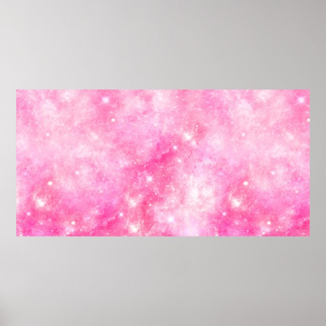 Poster Univers de galaxie rose (Devant)