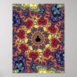 Poster Univers fractal de Mandelbrot Tapisserie psychédél