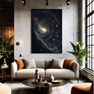Poster Univers musical abstrait en spirale