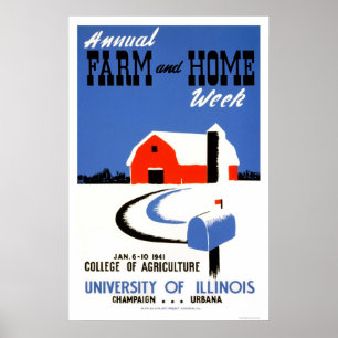 Poster Université Illinois Farm 1941 WPA
