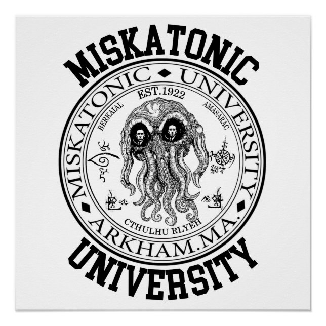 Poster Université Miskatonique CTHULHU HP LOVECRAFT (Devant)