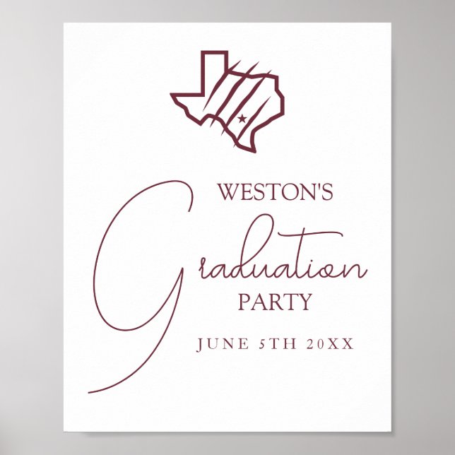 Poster Université Texas A&M de San Antonio | Logo d'état (Devant)