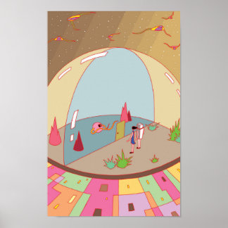 Poster Unknown flying object and a transparent dome.