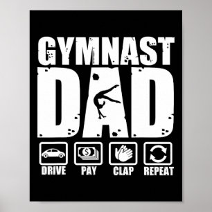 Poster Unny Gymnast Papa Fière Gymnastique Père Humour Gr