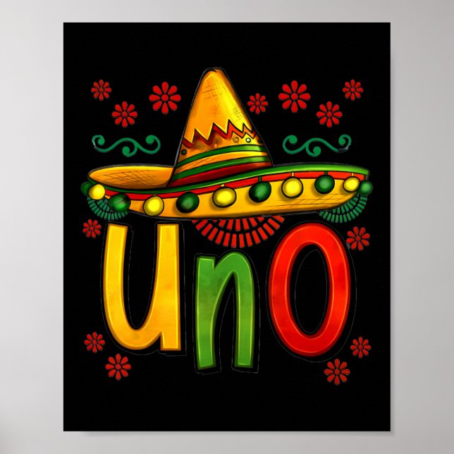 Poster Uno Mon premier anniversaire mexicain Cinco De May (Devant)