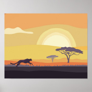 Poster Untamed Cheetah 14"x 11" Art Print