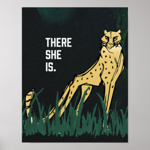 Poster Untamed Cheetah There She Is 11"x 14" Art Print