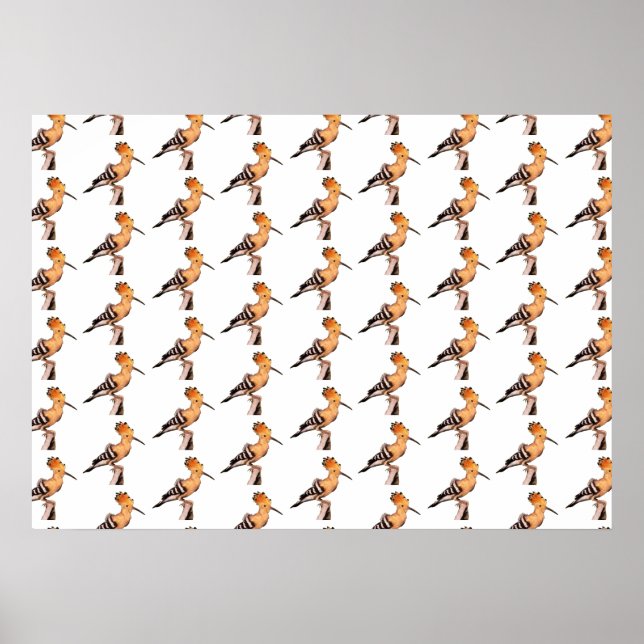 Poster Upupa epops epops Motif carrelé (Devant)