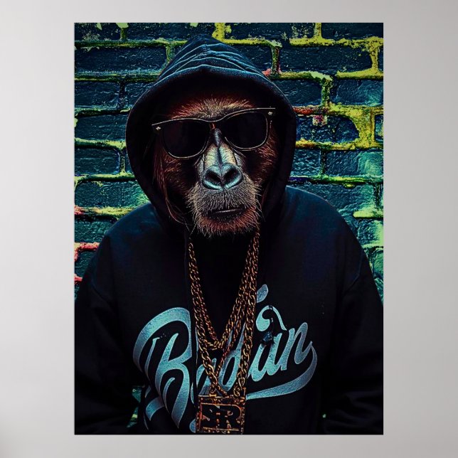Poster Urban Gorilla – Street Style Canvas Art Print (Devant)