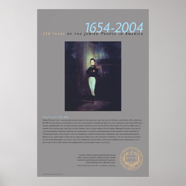 Poster Uriah P. Levy (1792-1862) (Devant)