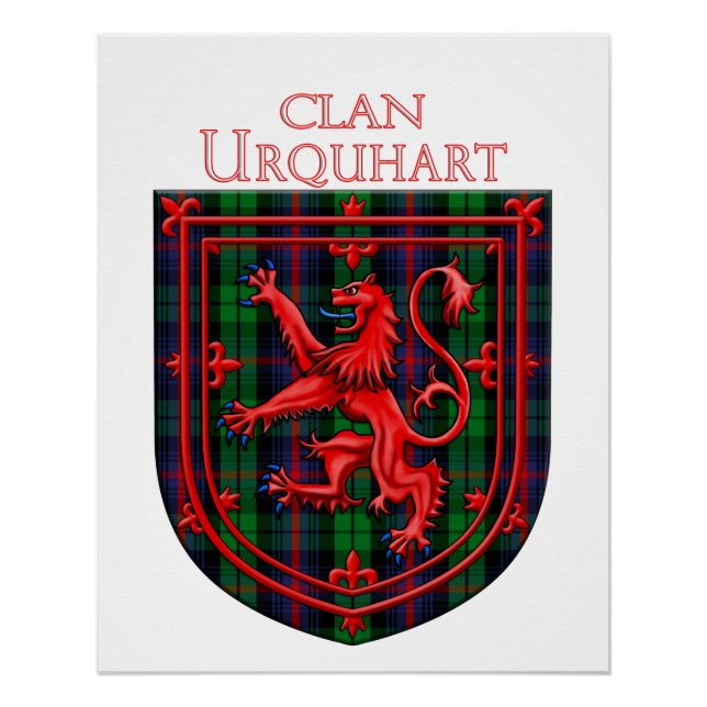 Poster Urquhart Tartan Scottish Plaid Lion Rampant (Devant)