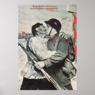 Poster URSS CCCP Guerre froide Union soviétique Propagati