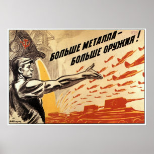 Poster URSS CCCP Guerre froide Union soviétique Propagati