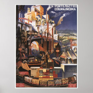 Poster URSS CCCP Guerre froide Union soviétique Propagati