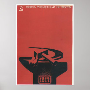 Poster URSS CCCP Guerre froide Union soviétique Propagati