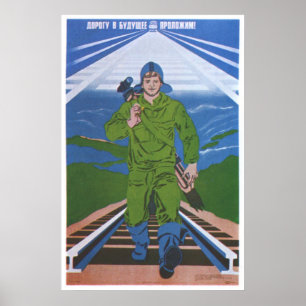 Poster URSS CCCP Guerre froide Union soviétique Propagati