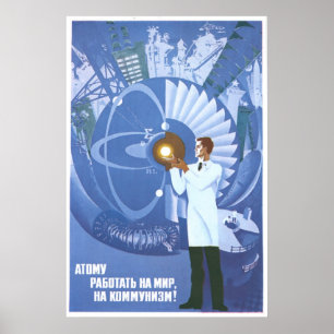 Poster URSS CCCP Guerre froide Union soviétique Propagati