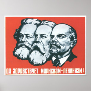 Poster URSS CCCP Guerre froide Union soviétique Propagati