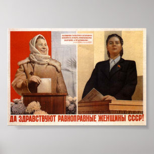 Poster URSS CCCP Guerre froide Union soviétique Propagati