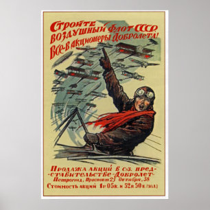 Poster URSS ~ Construire La Flotte Aérienne "Dobrolyot" 1