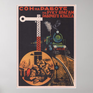 Poster URSS Union soviétique 1931 Chemin de fer